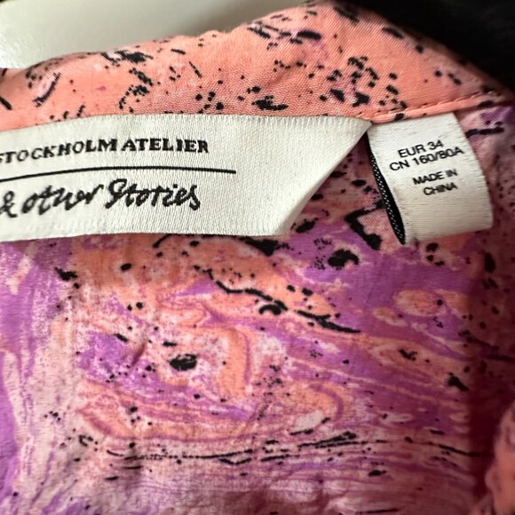 & Other Stories marble print shirt in multi - Picture 3 of 3